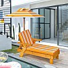 Outdoor Chaise with Matching Umbrella for Kids 