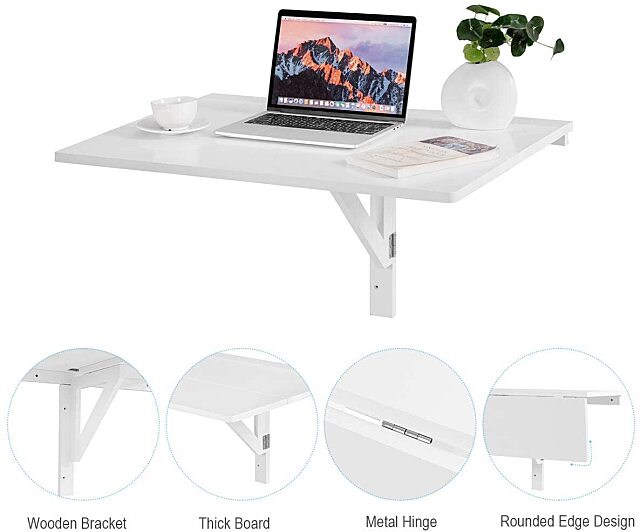 Floating Wall Mounted Desk Folding Computer Workstation Table